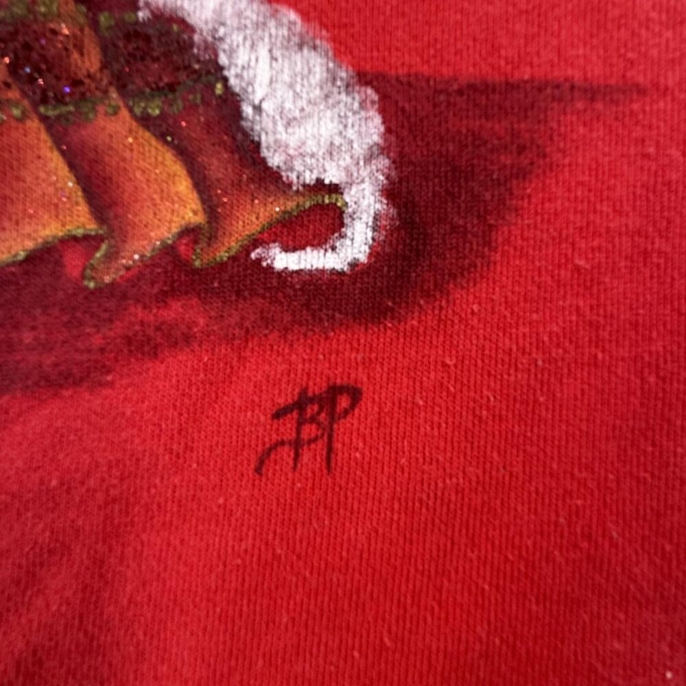 Vintage Christmas Moses Sweatshirt Womens XL Santa Claus 90s Y2K Christianity - Picture 5 of 16